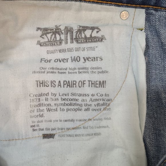 Levis Jeans Mens 42x30 Blue 550 Straight Leg Relaxed Fit Jeans Classic Work EUC - Picture 10 of 12